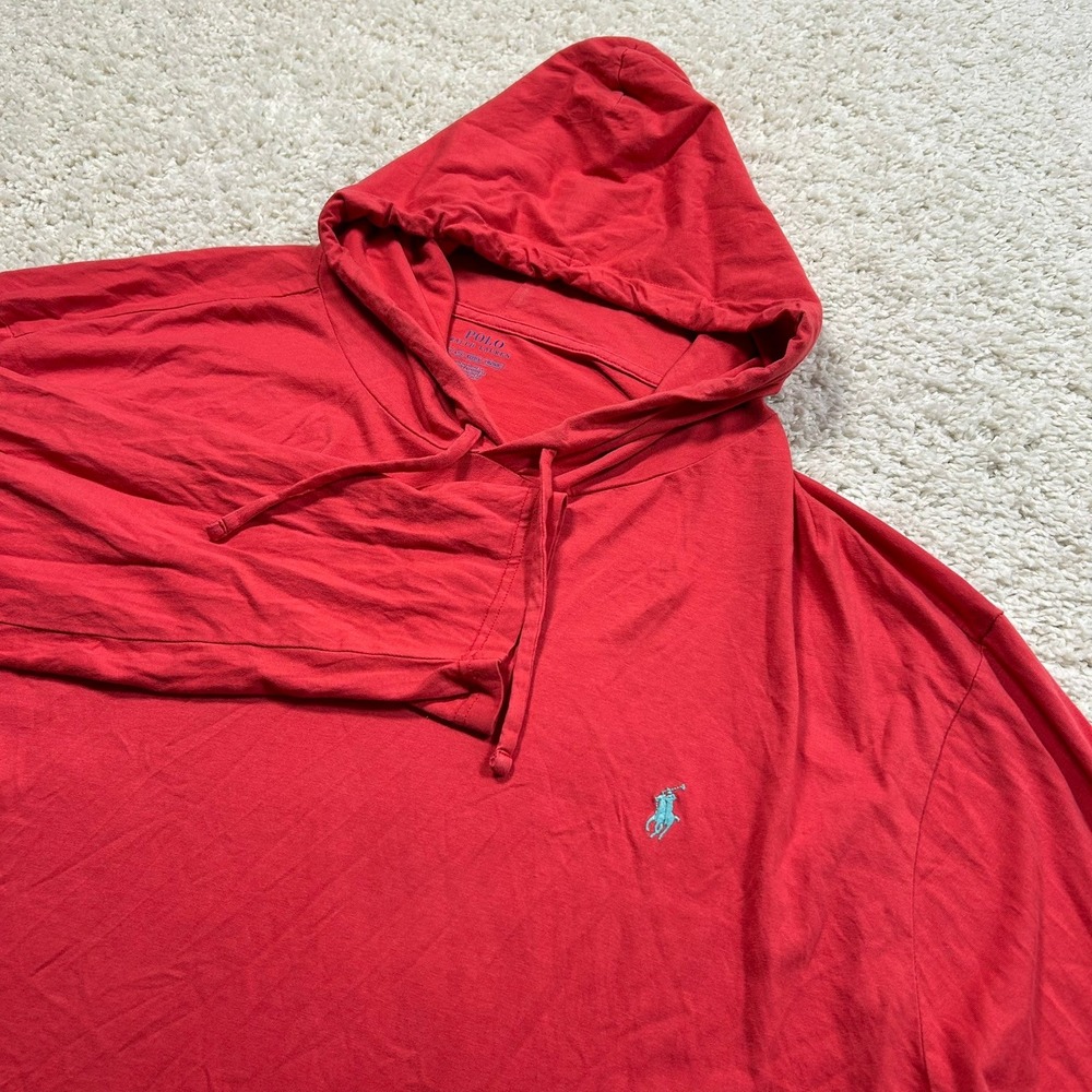 Polo Ralph Lauren Jersey Hooded T-Shirt 4XLT Tall Red Long Sleeve Pony Pullover